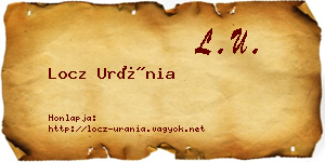 Locz Uránia névjegykártya